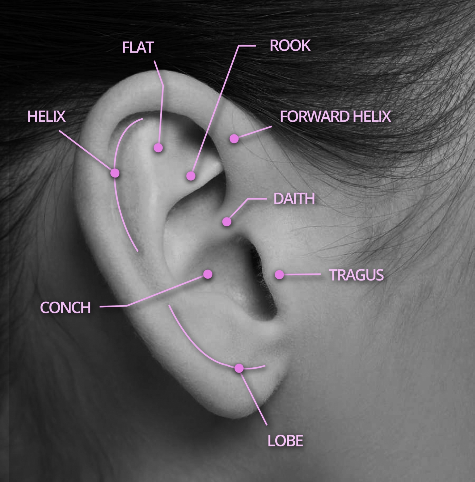 Ear Piercing Locations