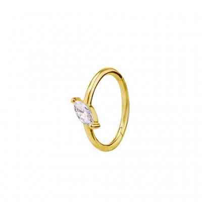 SLANTED MARQUISE CONCH RING GOLD PVD
