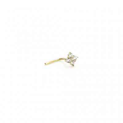 GEM QUAD NOSE STUD GOLD