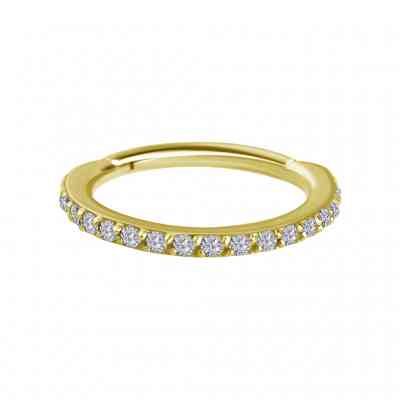 PAVÉ SET CONCH ETERNITY RING - GOLD PVD