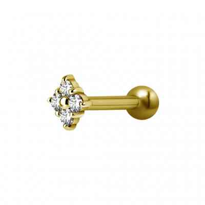 PRONG SQUARE GOLD PVD