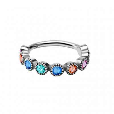 RAINBOW SWAROVSKI JEWELLED CONCH RING