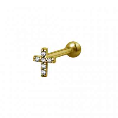 MICRO CROSS S/S GOLD PVD