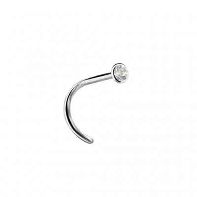 CLEAR JEWELLED NOSE STUD TITANIUM