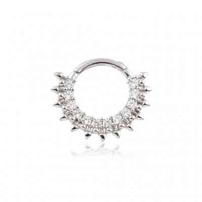 PAVÉ SPIKED CLICKER WHITE GOLD