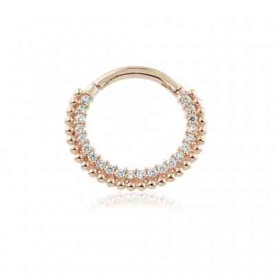 PAVÉ GEMS BEADED CLICKER ROSE GOLD