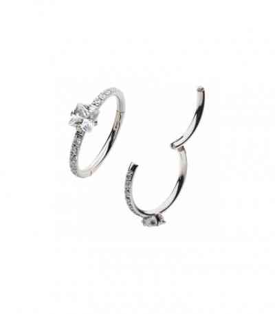 PRONG SET SQUARE CZ ETERNITY TITANIUM