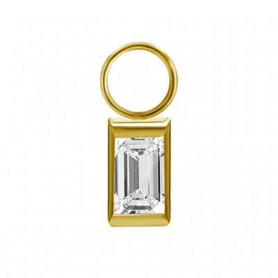 BAGUETTE CHARM FOR CLICKER RING GOLD PVD