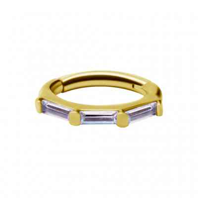 BAGUETTE OVAL ROOK CLICKER Gold PVD