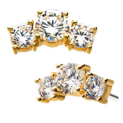 PRONG SET GEM CLUSTER GOLD