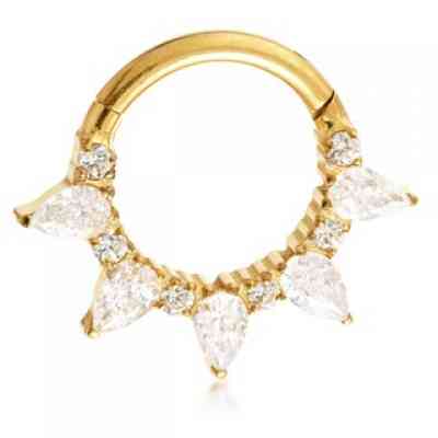Ti Couture Gold Titanium  Pear & Round Gem  Ring