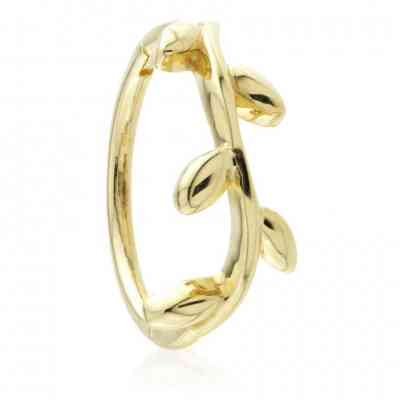 GOLD VINE LEAF HINGE CONCH RING