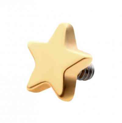 Gold PVD Titanium Internally Threaded Star