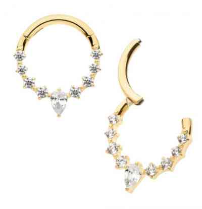 Prong Set Pear CZ Clicker