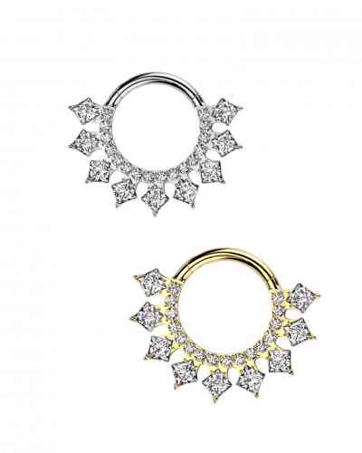 CZ & PRONG SET SQUARE CLICKER