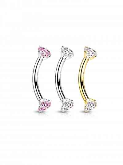 CURVED GEM ROOK BAR TITANIUM