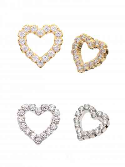 Pave Set Gem Heart