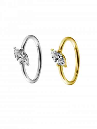 SLANTED MARQUISE CONCH RING