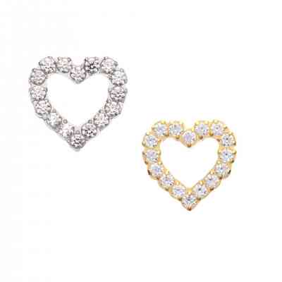 Pave Set Gem Heart
