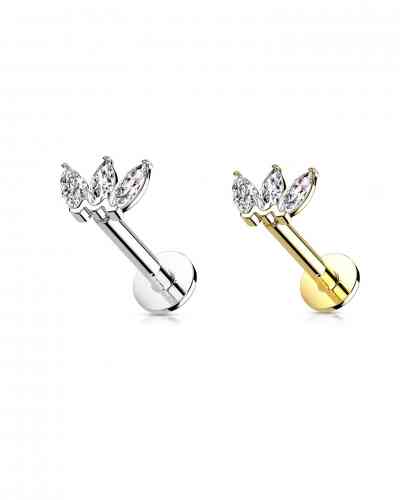 14KT GOLD TRIPLE MARQUISE