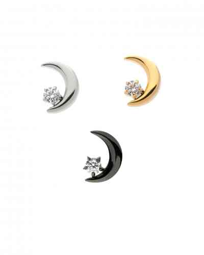 CRESCENT MOON WITH CZ