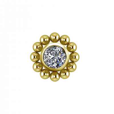 TI-COUTURE ROUND CLUSTER TITANIUM GOLD PVD