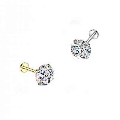 PRONG SET ROUND MOSSANITE STUD 5MM