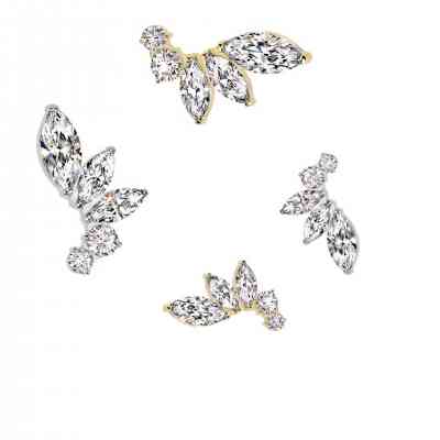 MARQUISE -  ROUND CZ CRESCENT