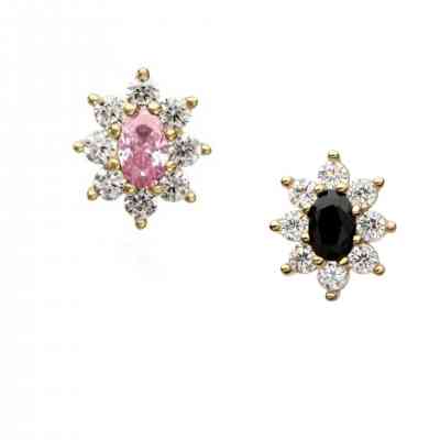 14KT GOLD REGALIA OVAL FLOWER