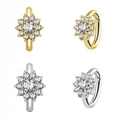 GEM FLOWER NAVEL CLICKER
