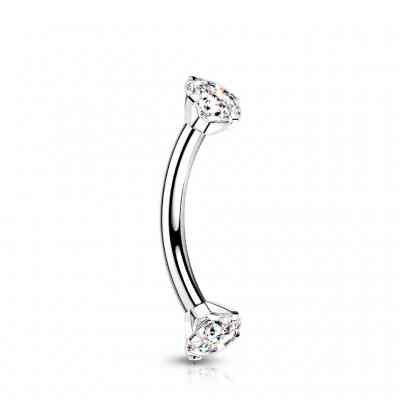 CURVED GEM ROOK BAR TITANIUM