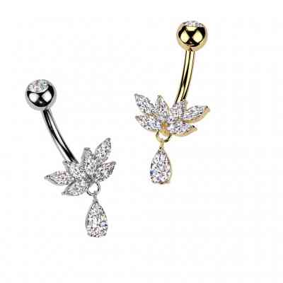 MARQUISE FAN WITH CZ DANGLE