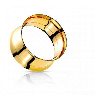 DOUBLE FLARED TUNNEL GOLD PVD