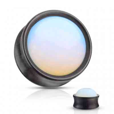 OPALITE STONE EBONY WOOD PLUGS