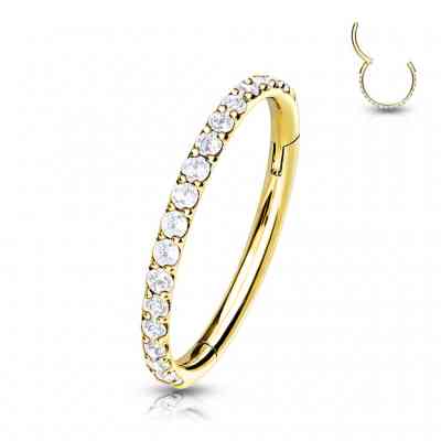 Nose Ring With Outward Facing Pave Set CZ