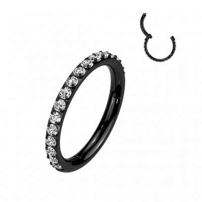 BLACK CZ NOSE RING