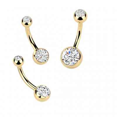 GOLD PVD TITANIUM NAVEL BAR